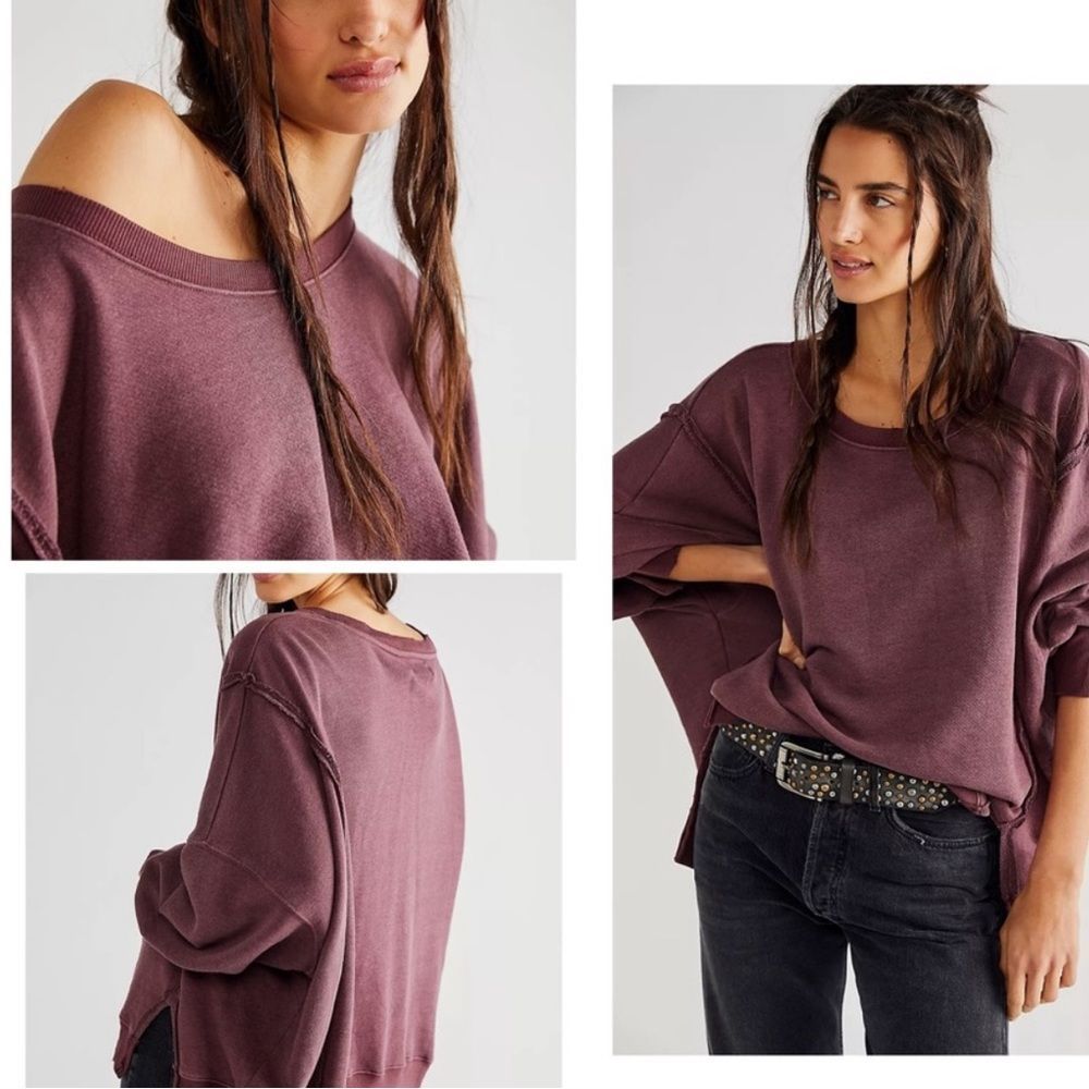 FP Camden Oversized Sweatshirt in Sand Heather Gray - Picture 4 of 14